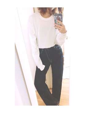 「ハイウエストストレートジーンズ」｜じょんちゃん。さん（レディース・174cm）の春コーディネート