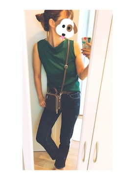 「& chouette（アンドシュエット）のアイテム（ショルダーバッグ）」を使った、じょんちゃん。さん（レディース・174cm）の夏コーディネート