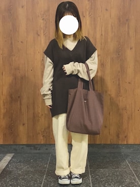 「flaner（フラネ）のアイテム（パンツ）」を使った、まいりさん（レディース・149cm）の秋コーディネート