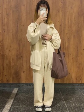 「flaner（フラネ）のアイテム（パンツ）」を使った、まいりさん（レディース・149cm）の秋コーディネート