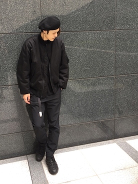 「N.HOOLYWOOD（N.ハリウッド）のアイテム（ブルゾン）」を使った、uk.さん（メンズ・177cm）の冬コーディネート