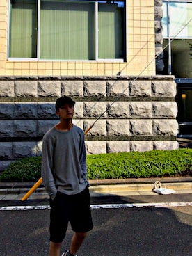 「フォロバ」｜「アイテム（帽子）」を使った、🔥ナカムラ🔥【今日から相互します】さん（メンズ・185cm）の夏コーディネート