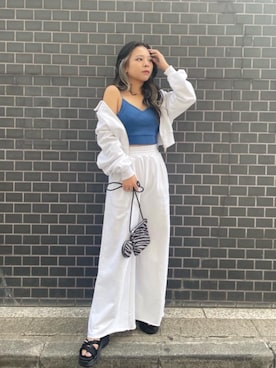 「SPIRALGIRL（スパイラルガール）のアイテム（スウェットパンツ）」を使った、ayunaさん（レディース・160cm）の春コーディネート