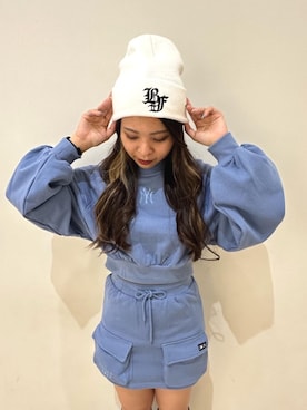 「韓国コーデ」｜「アイテム（ニットキャップ/ビーニー）」を使った、ayunaさん（レディース・160cm）の秋コーディネート