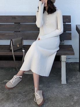 「ニットワンピ」｜chixxさん（レディース・165cm）の冬コーディネート