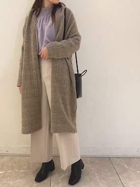 「SALON adam et rope'（サロン アダム エ ロペ）のアイテム（その他アウター）」を使った、FUMIKAさん（レディース・166cm）の秋コーディネート