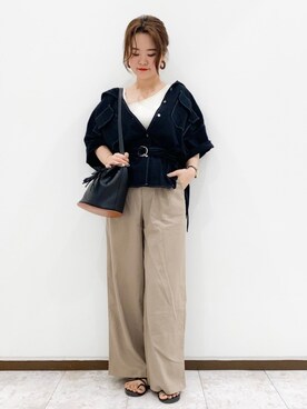 「Aunt Marie's（アントマリーズ）のアイテム（ショルダーバッグ）」を使った、keiei*さん（レディース・157cm）の夏コーディネート