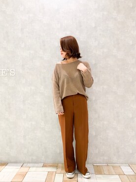 「Aunt Marie's（アントマリーズ）のアイテム（ニット/セーター）」を使った、keiei*さん（レディース・158cm）の夏コーディネート