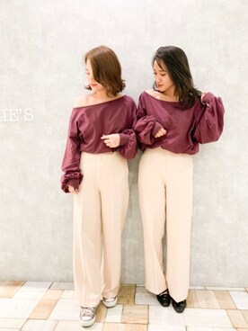 「Aunt Marie's（アントマリーズ）のアイテム（その他パンツ）」を使った、keiei*さん（レディース・160cm）の秋コーディネート