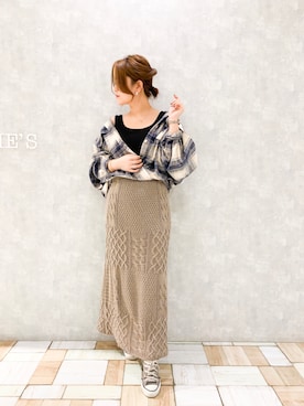 「Aunt Marie's（アントマリーズ）のアイテム（スカート）」を使った、keiei*さん（レディース・158cm）の秋コーディネート