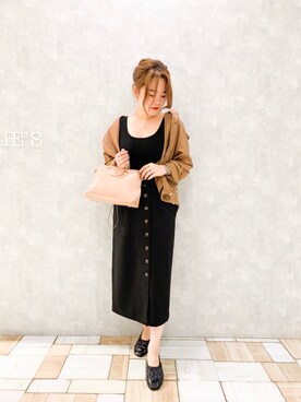「Aunt Marie's（アントマリーズ）のアイテム（ショルダーバッグ）」を使った、keiei*さん（レディース・158cm）の秋コーディネート