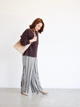 「Aunt Marie's（アントマリーズ）のアイテム（その他パンツ）」を使った、keiei*さん（レディース・158cm）の秋コーディネート