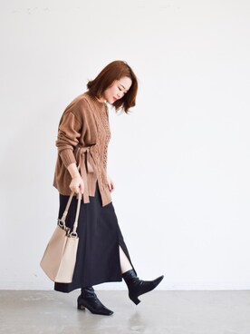 「Aunt Marie's（アントマリーズ）のアイテム（スカート）」を使った、keiei*さん（レディース・158cm）の秋コーディネート