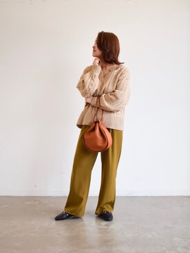 「Aunt Marie's（アントマリーズ）のアイテム（ニット/セーター）」を使った、keiei*さん（レディース・158cm）の秋コーディネート