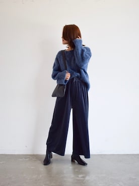 「Libra Cue（リブラ キュー）のアイテム（ニット/セーター）」を使った、keiei*さん（レディース・158cm）の秋コーディネート