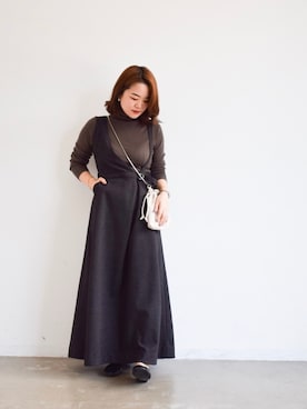 「Aunt Marie's（アントマリーズ）のアイテム（ニット/セーター）」を使った、keiei*さん（レディース・158cm）の秋コーディネート