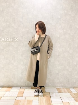 「Aunt Marie's（アントマリーズ）のアイテム（ニット/セーター）」を使った、keiei*さん（レディース・158cm）の秋コーディネート