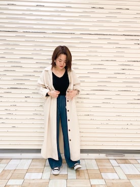 「Aunt Marie's（アントマリーズ）のアイテム（ニット/セーター）」を使った、keiei*さん（レディース・158cm）の秋コーディネート