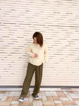 「Aunt Marie's（アントマリーズ）のアイテム（ショルダーバッグ）」を使った、keiei*さん（レディース・158cm）の冬コーディネート