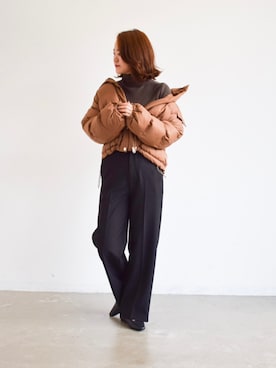 「アントマリーズ」｜「アイテム（スラックス）」を使った、keiei*さん（レディース・158cm）の冬コーディネート