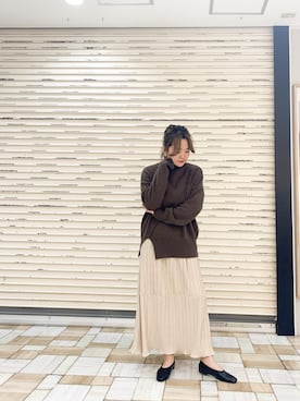 「Aunt Marie's（アントマリーズ）のアイテム（スカート）」を使った、keiei*さん（レディース・158cm）の冬コーディネート