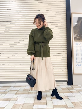 「TORY BURCH（トリーバーチ）のアイテム」を使った、keiei*さん（レディース・158cm）の冬コーディネート