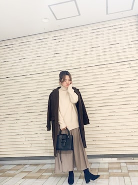 「Aunt Marie's（アントマリーズ）のアイテム（ショルダーバッグ）」を使った、keiei*さん（レディース・158cm）の冬コーディネート