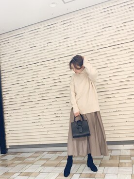 「Aunt Marie's（アントマリーズ）のアイテム（ショルダーバッグ）」を使った、keiei*さん（レディース・158cm）の冬コーディネート