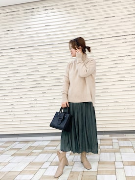 「Aunt Marie's（アントマリーズ）のアイテム（ショルダーバッグ）」を使った、keiei*さん（レディース・158cm）の冬コーディネート