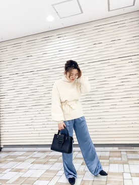 「Aunt Marie's（アントマリーズ）のアイテム（ショルダーバッグ）」を使った、keiei*さん（レディース・158cm）の冬コーディネート