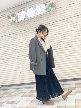 「Aunt Marie's（アントマリーズ）のアイテム（スカート）」を使った、keiei*さん（レディース・158cm）の冬コーディネート