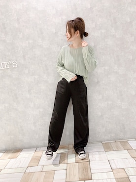 「Aunt Marie's（アントマリーズ）のアイテム（その他パンツ）」を使った、keiei*さん（レディース・158cm）の春コーディネート