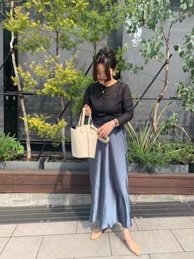 「Aunt Marie's（アントマリーズ）のアイテム（Tシャツ/カットソー）」を使った、keiei*さん（レディース・158cm）の春コーディネート