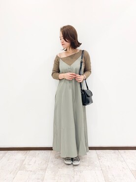 「Shelly island（シェリーアイランド）のアイテム」を使った、keiei*さん（レディース・158cm）の春コーディネート