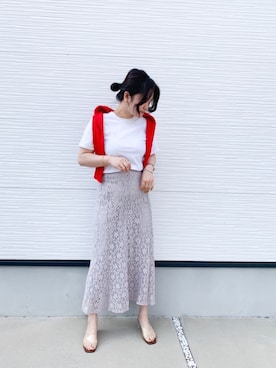 「Aunt Marie's（アントマリーズ）のアイテム（スカート）」を使った、keiei*さん（レディース・158cm）の春コーディネート