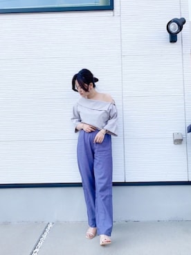 「Aunt Marie's（アントマリーズ）のアイテム（その他パンツ）」を使った、keiei*さん（レディース・158cm）の春コーディネート