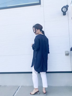 「Aunt Marie's（アントマリーズ）のアイテム（シャツ/ブラウス）」を使った、keiei*さん（レディース・158cm）の春コーディネート