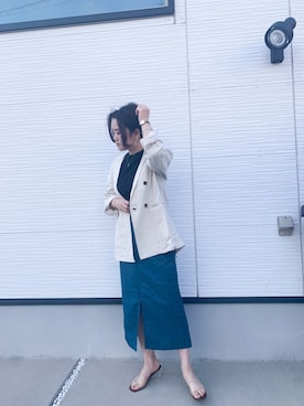 「リネンジャケット」｜keiei*さん（レディース・158cm）の春コーディネート
