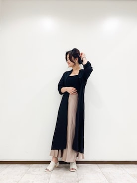「Aunt Marie's（アントマリーズ）のAUNT MARIE'S フェイクレザースクエアサンダル（サンダル）」を使った、keiei*さん（レディース・158cm）の夏コーディネート