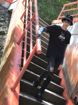 「SAAD（サード）のアイテム（アクセサリー）」を使った、KOSUKEさん（メンズ・174cm）の春コーディネート