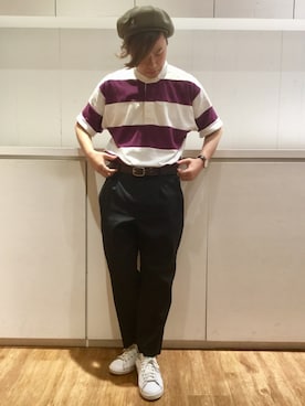 「GLOBAL WORK（グローバルワーク）のアイテム（ポロシャツ）」を使った、いしかわさん（メンズ・168cm）の春コーディネート