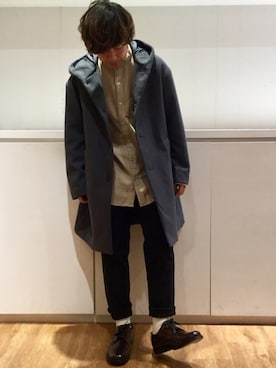 「フードコート」｜「アイテム（その他シューズ）」を使った、いしかわさん（メンズ・168cm）の秋コーディネート