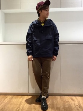 「フランネルシャツ」｜「アイテム（ブルゾン）」を使った、いしかわさん（メンズ・168cm）の秋コーディネート