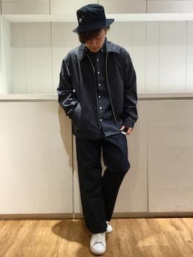 「FILA（フィラ）のアイテム（帽子）」を使った、いしかわさん（メンズ・168cm）の冬コーディネート