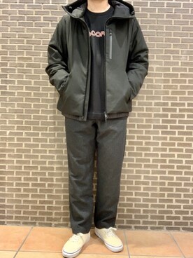「フードコート」｜「アイテム（ブルゾン）」を使った、いしかわさん（メンズ・168cm）の冬コーディネート