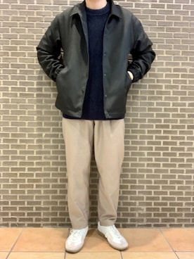 「ネイビーコーデ」｜「アイテム（その他アウター）」を使った、いしかわさん（メンズ・168cm）の冬コーディネート