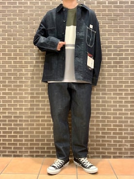 「CANTON（キャントン）のアイテム」を使った、いしかわさん（メンズ・168cm）の春コーディネート