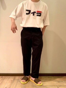 「FILA（フィラ）のアイテム（トップス）」を使った、いしかわさん（メンズ・168cm）の夏コーディネート