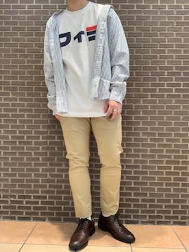 「FILA（フィラ）のアイテム（トップス）」を使った、いしかわさん（メンズ・168cm）の秋コーディネート