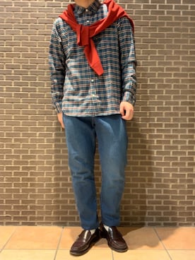「フランネルシャツ」｜「アイテム（その他）」を使った、いしかわさん（メンズ・168cm）の秋コーディネート